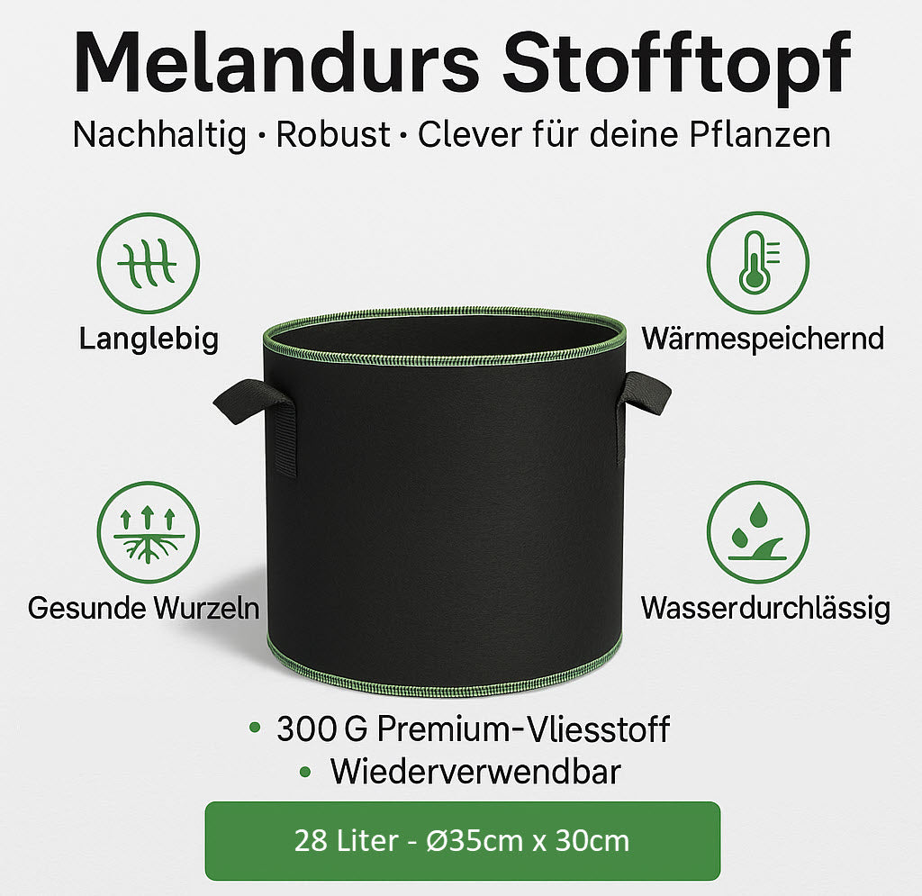 Melandru Stofftopf - 28L - 3er Pack